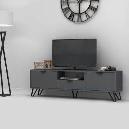 ΕΠΙΠΛΟ ΤΗΛΕΟΡΑΣΗΣ JASMINE MEGAPAP ΧΡΩΜΑ ΓΚΡΙ 170X35X50ΕΚ.