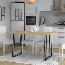 ΤΡΑΠΕΖΙ GABLE MEGAPAP ΧΡΩΜΑ ΦΥΣΙΚΟ ΟΞΙΑΣ - ΑΝΘΡΑΚΙ 140X80X76ΕΚ.