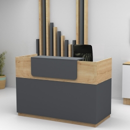 ΓΡΑΦΕΙΟ RECEPTION LEMMON MEGAPAP ΧΡΩΜΑ ΦΥΣΙΚΟ ΟΞΙΑΣ - ΑΝΘΡΑΚΙ 160X70X110ΕΚ.