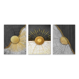 ΠΙΝΑΚΑΣ ΣΕ ΚΑΜΒΑ "GOLDEN SUN" MEGAPAP ΤΡΙΠΤΥΧΟΣ ΨΗΦΙΑΚΗΣ ΕΚΤΥΠΩΣΗΣ 126X55X3ΕΚ.