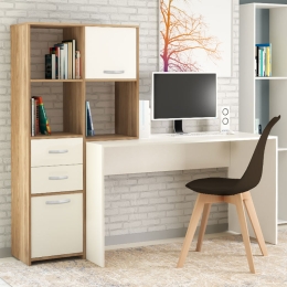 ΓΡΑΦΕΙΟ ΜΕΛΑΜΙΝΗΣ AURELIO MEGAPAP ΧΡΩΜΑ HONEY OAK - ΛΕΥΚΟ 170X35/60X76/151ΕΚ.