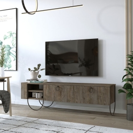 ΕΠΙΠΛΟ ΤΗΛΕΟΡΑΣΗΣ NORFOLK MEGAPAP ΑΠΟ ΜΕΛΑΜΙΝΗ ΧΡΩΜΑ DARK COFFEE 151X35X43ΕΚ.