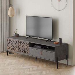 ΕΠΙΠΛΟ ΤΗΛΕΟΡΑΣΗΣ DIONYSOS MEGAPAP ΧΡΩΜΑ ΓΚΡΙ ΡΕΤΡΟ 170X45X48,6ΕΚ.