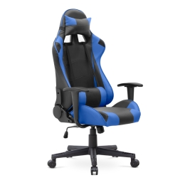 ΚΑΡΕΚΛΑ ΓΡΑΦΕΙΟΥ GAMING ALONSO MEGAPAP ΑΠΟ ΤΕΧΝΟΔΕΡΜΑ ΧΡΩΜΑ ΜΠΛΕ - ΜΑΥΡΟ 67X70X125/135 ΕΚ.