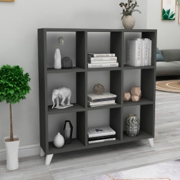 ΒΙΒΛΙΟΘΗΚΗ ΜΕΛΑΜΙΝΗΣ SAUL MEGAPAP ΧΡΩΜΑ ΑΝΘΡΑΚΙ 88,2X20X88,2ΕΚ.