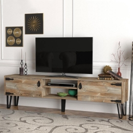 ΕΠΙΠΛΟ ΤΗΛΕΟΡΑΣΗΣ COSTA MEGAPAP ΧΡΩΜΑ VINTAGE PATIK - ΜΑΥΡΟ 180X29,5X49ΕΚ.