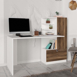 ΓΡΑΦΕΙΟ ΕΡΓΑΣΙΑΣ MERINO MEGAPAP ΧΡΩΜΑ ΛΕΥΚΟ - ΚΑΡΥΔΙ 149,5X61,8X120ΕΚ.