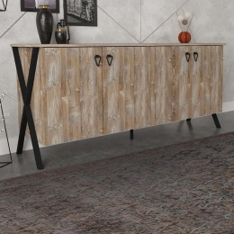 ΜΠΟΥΦΕΣ ΜΕΛΑΜΙΝΗΣ LOUKIA MEGAPAP ΧΡΩΜΑ VINTAGE PATIK 180X44,8X76,8ΕΚ.