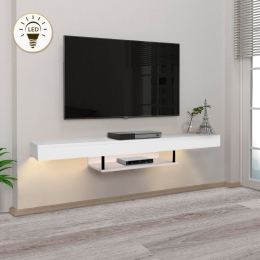 ΕΠΙΠΛΟ ΤΗΛΕΟΡΑΣΗΣ ΕΠΙΤΟΙΧΙΟ ALBARES MEGAPAP ΜΕ LED ΧΡΩΜΑ ΛΕΥΚΟ 150X29,6X22ΕΚ.