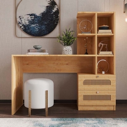 ΓΡΑΦΕΙΟ ΕΡΓΑΣΙΑΣ MELI MEGAPAP ΜΕ ΒΙΒΛΙΟΘΗΚΗ ΧΡΩΜΑ SAPPHIRE OAK 155X60X152ΕΚ.