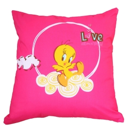 Διακοσμητικό Μαξιλάρι Tweety 10 (Με Γέμιση) Multi Viopros 40Χ40 100% Βαμβάκι
