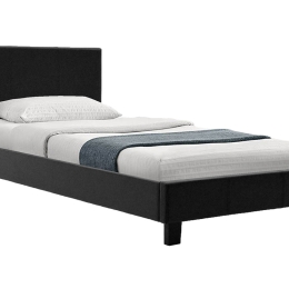 ΚΡΕΒΑΤΙ NEVIL PAKOWORLD 100X200 PU ΧΡΩΜΑ ΜΑΥΡΟ ΜΑΤ
