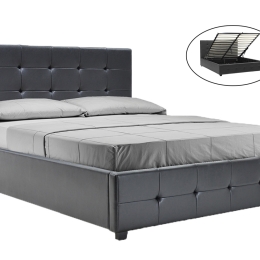 ΚΡΕΒΑΤΙ ROI PAKOWORLD 160X200 PU ΜΑΥΡΟ ΜΑΤ + ΑΠΟΘΗΚΕΥΤΙΚΟ ΧΩΡΟ