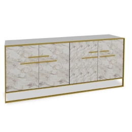 ΜΠΟΥΦΕΣ MARBLE PAKOWORLD ΧΡΩΜΑ ΛΕΥΚΟ ΜΑΡΜΑΡΟΥ-ΧΡΥΣΟ 180X47,5X75ΕΚ