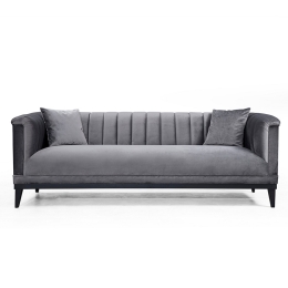 ΚΑΝΑΠΕΣ 3ΘΕΣΙΟΣ PWF-0541 PAKOWORLD ΒΕΛΟΥΔΟ ΑΝΘΡΑΚΙ 255X89X79ΕΚ