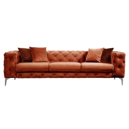 ΚΑΝΑΠΕΣ 3ΘΕΣΙΟΣ PWF-0579 PAKOWORLD ΤΥΠΟΥ CHESTERFIELD ΥΦΑΣΜΑ ΚΕΡΑΜΙΔΙ 237X90X73ΕΚ