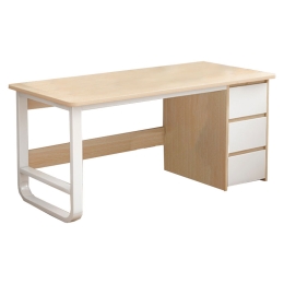 ΓΡΑΦΕΙΟ SALTO PAKOWORLD ΜΕ ΣΥΡΤΑΡΙΕΡΑ MDF ΦΥΣΙΚΟ-ΛΕΥΚΟ 120X48X74ΕΚ