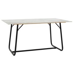 ΤΡΑΠΕΖΙ REVELLO PAKOWORLD SINTERED STONE ΛΕΥΚΟ ΜΑΡΜΑΡΟΥ-ΜΑΥΡΟ 150X90X75ΕΚ