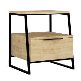 ΚΟΜΟΔΙΝΟ JOHANA PAKOWORLD ΜΑΥΡΟ-OAK 45X40X50ΕΚ