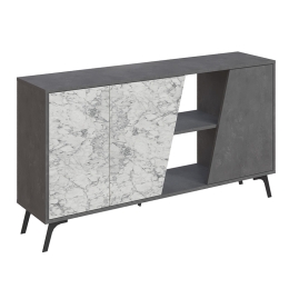 ΜΠΟΥΦΕΣ HANA PAKOWORLD ΓΚΡΙ ANTIQUE-ΛΕΥΚΟ ΜΑΡΜΑΡΟΥ 150X35.5X82ΕΚ
