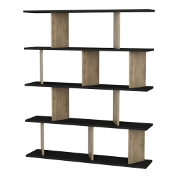 ΒΙΒΛΙΟΘΗΚΗ RATU PAKOWORLD SONOMA-ΜΑΥΡΟ 120X24,6X141ΕΚ