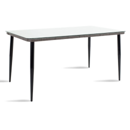 ΤΡΑΠΕΖΙ NAOKI PAKOWORLD ΜΕΤΑΛΛΟ ΜΑΥΡΟ-PE ΓΚΡΙ-ΓΥΑΛΙ 160X90X78ΕΚ
