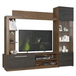 ΣΥΝΘΕΤΟ ΣΑΛΟΝΙΟΥ JUNE PAKOWORLD ΚΑΡΥΔΙ-WENGE 204X35X177ΕΚ