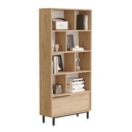 ΒΙΒΛΙΟΘΗΚΗ LIBRO PAKOWORLD ΜΕΛΑΜΙΝΗΣ ΦΥΣΙΚΟ-ΜΑΥΡΟ 84X29.5X175.5ΕΚ