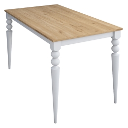 ΤΡΑΠΕΖΙ ROSETTE PAKOWORLD ΦΥΣΙΚΟ-ΛΕΥΚΟ 120X70X73.8ΕΚ