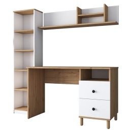 ΓΡΑΦΕΙΟ ΜΕ ΒΙΒΛΙΟΘΗΚΗ GOLDIE PAKOWORLD ΛΕΥΚΟ-ΦΥΣΙΚΟ 160X50X161.8ΕΚ