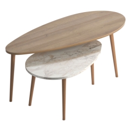 ΤΡΑΠΕΖΙ ΣΑΛΟΝΙΟΥ MONTY PAKOWORLD OAK-ΜΠΕΖ ΜΑΡΜΑΡΟΥ 116X46X46ΕΚ