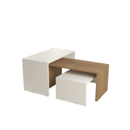 ΤΡΑΠΕΖΙ ΣΑΛΟΝΙΟΥ ALTEO PAKOWORLD ΜΕΛΑΜΙΝΗΣ OAK-ΛΕΥΚΟ 65X45X35ΕΚ