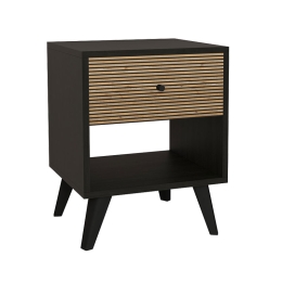 ΚΟΜΟΔΙΝΟ FLIPTER PAKOWORLD ΜΕΛΑΜΙΝΗΣ ΜΑΥΡΟ-OAK 40X40X55ΕΚ