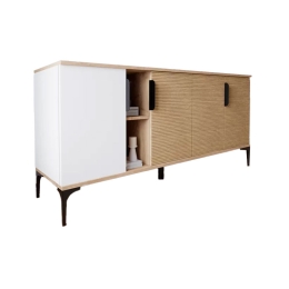 ΜΠΟΥΦΕΣ TAJESY PAKOWORLD ΜΕΛΑΜΙΝΗΣ ΛΕΥΚΟ-OAK 180X40X78ΕΚ