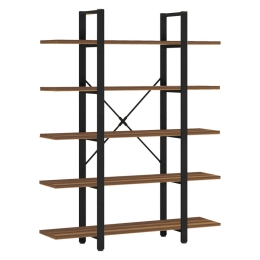 ΒΙΒΛΙΟΘΗΚΗ ESTHON PAKOWORLD ΚΑΡΥΔΙ-ΜΑΥΡΟ ΜΕΤΑΛΛΟ 120X28X180ΕΚ