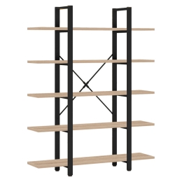ΒΙΒΛΙΟΘΗΚΗ ESTHON PAKOWORLD ΦΥΣΙΚΟ-ΜΑΥΡΟ ΜΕΤΑΛΛΟ 120X28X180ΕΚ