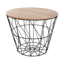 ΒΟΗΘΗΤΙΚΟ ΤΡΑΠΕΖΙ ΣΑΛΟΝΙΟΥ JACOT PAKOWORLD OAK-ΜΑΥΡΟ Φ38X30,5ΕΚ