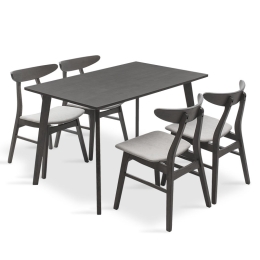 TΡΑΠΕΖΑΡΙΑ BENSON - ORLEAN PAKOWORLD ΣΕΤ 5ΤΜΧ RUSTIC GREY-ΥΦΑΣΜΑ ΓΚΡΙ 120X75X75ΕΚ