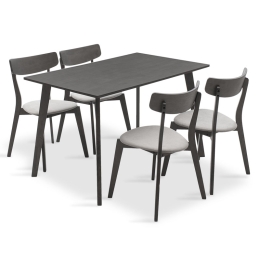 TΡΑΠΕΖΑΡΙΑ BENSON - TOTO PAKOWORLD ΣΕΤ 5ΤΜΧ RUSTIC GREY - ΥΦΑΣΜΑ ΓΚΡΙ 120X75X75ΕΚ