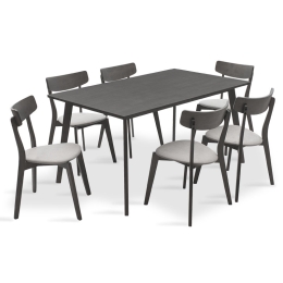 TΡΑΠΕΖΑΡΙΑ BENSON - TOTO PAKOWORLD ΣΕΤ 7ΤΜΧ RUSTIC GREY - ΥΦΑΣΜΑ ΓΚΡΙ 150X90X75ΕΚ