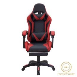 ΚΑΡΕΚΛΑ ΓΡΑΦΕΙΟΥ GAMING ΜΕ ΥΠΟΠΟΔΙΟ MOZA PAKOWORLD PU ΜΑΥΡΟ-ΚΟΚΚΙΝΟ