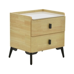 ΚΟΜΟΔΙΝΟ ALESSIO PAKOWORLD MDF ΦΥΣΙΚΟ-ΜΑΥΡΟ ΜΕΤΑΛΛΟ 46X37X47ΕΚ