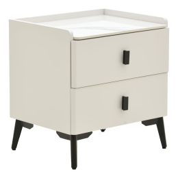 ΚΟΜΟΔΙΝΟ ALESSIO PAKOWORLD MDF ΛΕΥΚΟ-ΜΑΥΡΟ ΜΕΤΑΛΛΟ 46X37X47ΕΚ
