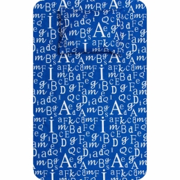 Borea Σεντόνι Σετ 2ΤΜΧ Γράμματα Μονό Μπλε 160 x 240 cm + 50 x 70 cm Μπλε