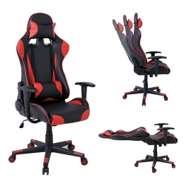 BF8050 GAMING ΠΟΛΥΘΡΟΝΑ ΓΡΑΦΕΙΟΥ, ΑΝΑΚΛΙΣΗ ΠΛΑΤΗΣ ΕΩΣ 90°, PU ΜΑΥΡΟ - ΚΟΚΚΙΝΟ
