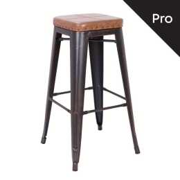 RELIX ΣΚΑΜΠΟ BAR-PRO, ΣΤΟΙΒΑΖΟΜΕΝΟ, ΜΕΤΑΛΛΟ ΒΑΦΗ ANTIQUE BLACK, PU CAMEL