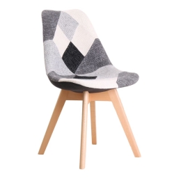 MARTIN ΚΑΡΕΚΛΑ ΞΥΛΟ PP, ΥΦΑΣΜΑ PATCHWORK BLACK & WHITE
