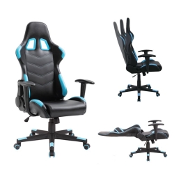 BF9150 GAMING ΠΟΛΥΘΡΟΝΑ ΓΡΑΦΕΙΟΥ, ΑΝΑΚΛΙΣΗ ΠΛΑΤΗΣ ΕΩΣ 90°, PU ΜΑΥΡΟ - ΜΠΛΕ