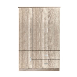 CLOSET ΝΤΟΥΛΑΠΑ ΤΕΤΡΑΦΥΛΛΗ, 5 ΡΑΦΙΑ, 2 ΣΥΡΤΑΡΙΑ, ΘΕΣΕΙΣ ΓΙΑ ΚΡΕΜΑΣΤΡΕΣ, ΑΠΟΧΡΩΣΗ SONOMA