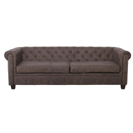CHESTERFIELD NEWPORT KΑΝΑΠΕΣ 3ΘΕΣΙΟΣ ΣΑΛΟΝΙΟΥ - ΚΑΘΙΣΤΙΚΟΥ, ΥΦΑΣΜΑ ANTIQUE LOOK ΚΑΦΕ